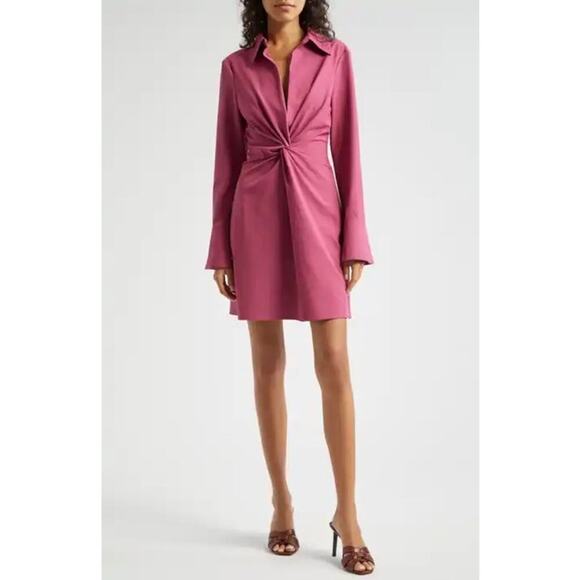 CINQ À SEPT McKenna Knot-Front Shirtdress - Picture 1 of 4